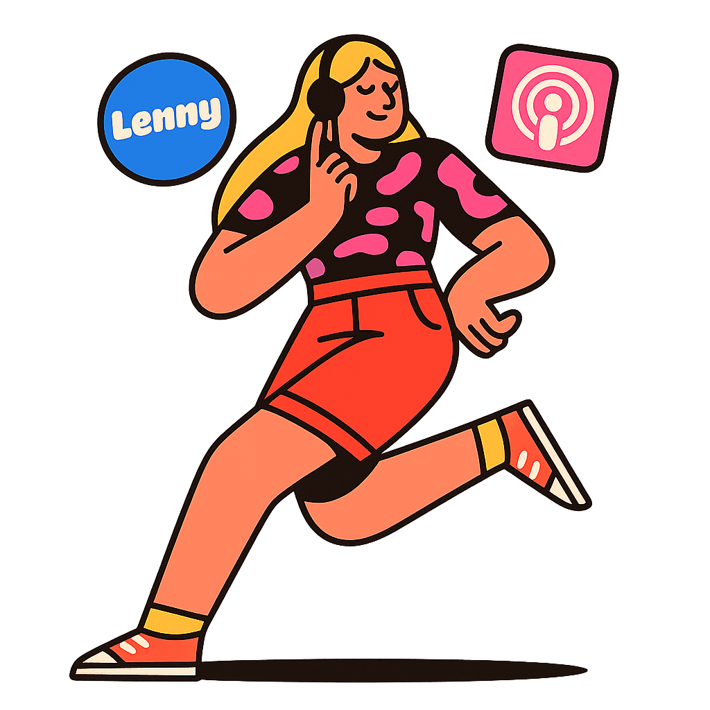 Lenny hero lady listening to a podcast